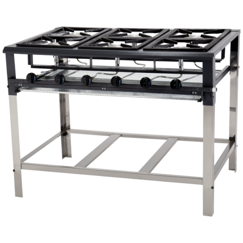 Anafe 6 hornallas estructural con base